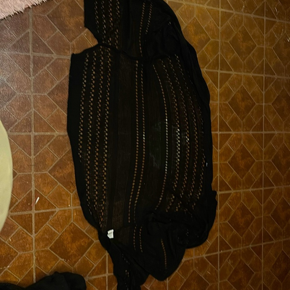 Black cardigan with poncho sleeve